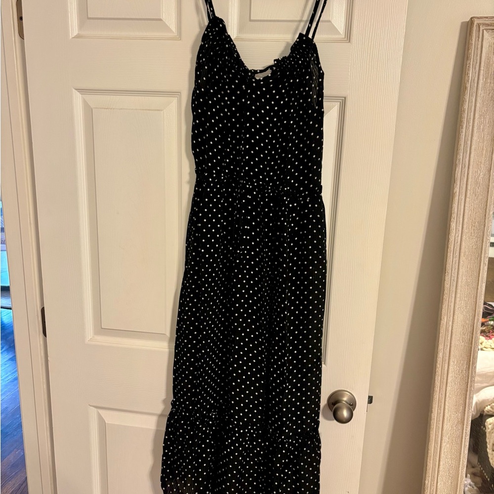 Maxi Black Polka Dot Dress
